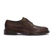 Elegante bruine leren brogueschoenen voor mannen Kazar , Brown , Heren