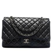 Pre-owned Leather chanel-bags Chanel Vintage , Black , Dames