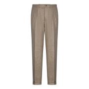 Beige Wolmix Tapered Broek Boglioli , Beige , Heren