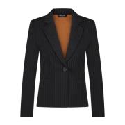 Pinstripe Zwarte Blazer Lady Day , Black , Dames