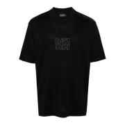 Zwart Logo Geborduurd T-shirt Polo Emporio Armani , Black , Heren