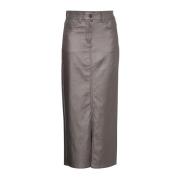 Metallic Look Split Rok b.young , Gray , Dames