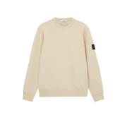 Katoen Fleece Crewneck Sweatshirt Stone Island , Beige , Heren