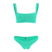 Gekreukelde Stretch Tweedelige Bikiniset Hunza G , Green , Dames