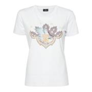 Wit Logo Print T-shirt Etro , White , Dames