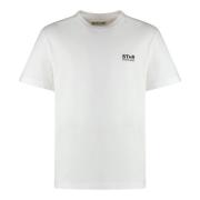 Katoenen Crew-neck T-shirt Achterprint Golden Goose , White , Heren