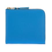 Leren ritsportefeuille portefeuille Comme des Garçons , Blue , Heren