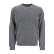 Melange Wool Crewneck Pullover Comme des Garçons , Gray , Heren