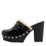 Pre-owned Leather mules Miu Miu Pre-owned , Black , Dames