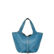 Pre-owned Leather handbags Hermès Vintage , Blue , Dames