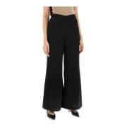 Satin Flared Lucee Light Broek By Herenne Birger , Black , Dames