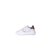 Witte Leren Sneakers Logo Rubberen Zool Philippe Model , White , Dames