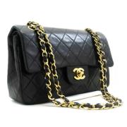 Pre-owned Leather chanel-bags Chanel Vintage , Black , Dames