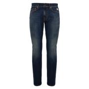 Slim Fit Donkere Wassing Denim Broek Roy Roger's , Blue , Heren