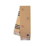 Kasjmier Logo Sjaal in Beige Zand Burberry , Beige , Unisex