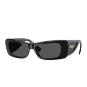 Stijlvolle zonnebril met donkergrijze lenzen Versace , Black , Unisex