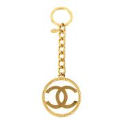 Pre-owned Fabric key-holders Chanel Vintage , Yellow , Dames