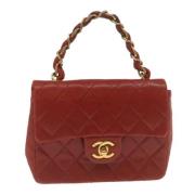 Pre-owned Leather chanel-bags Chanel Vintage , Red , Dames