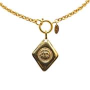 Pre-owned Metal necklaces Chanel Vintage , Yellow , Dames