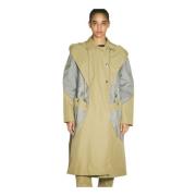 Contrastpanel Hooded Trenchcoat Kiko Kostadinov , Green , Dames