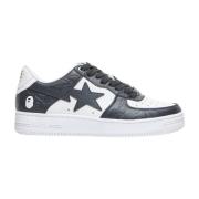 Sneakers van contrastleer met logopatch A Bathing APE , Black , Heren