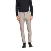 Extra Slim Chino Broek met Houndstooth Mason's , Beige , Heren