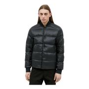 Ripstop Donsjas met Drukknoopsluiting Moncler , Black , Heren