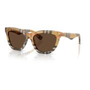 Vintage Check Cat-Eye Zonnebril Donkerbruin Burberry , Multicolor , Da...