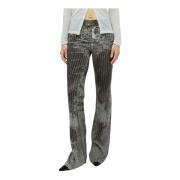 Grafische Print Stretch Broek Diesel , Gray , Dames