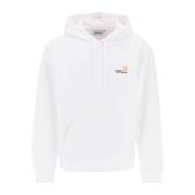 Geborduurd Logo Hoodie Carhartt Wip , White , Heren