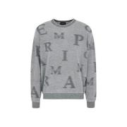 Blauwe Wol Crew-Neck Sweater Emporio Armani , Blue , Heren