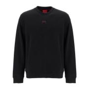 Logo Crewneck Sweatshirt in Katoenen Jersey Hugo Boss , Black , Heren