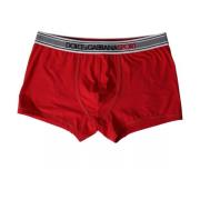 Rode Katoenen Stretch Boxershorts Dolce & Gabbana , Red , Heren