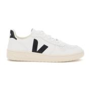 Monogram Leren Sneakers met Rubber V Veja , White , Heren