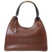 Pre-owned Leather gucci-bags Gucci Vintage , Brown , Dames