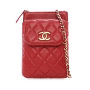 Pre-owned Leather shoulder-bags Chanel Vintage , Red , Dames