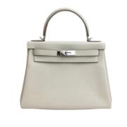 Pre-owned Leather handbags Hermès Vintage , Gray , Dames