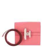 Pre-owned Leather crossbody-bags Hermès Vintage , Pink , Dames