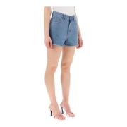 Rhinestone Denim Shorts met Hartjes Rivetten Rotate Birger Christensen...