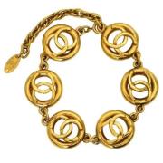 Pre-owned Metal bracelets Chanel Vintage , Yellow , Dames