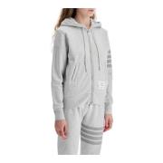 Grijze 4-Bar Hoodie met Rits Thom Browne , Gray , Dames