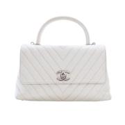 Pre-owned Leather handbags Chanel Vintage , White , Dames