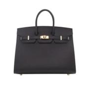 Pre-owned Leather handbags Hermès Vintage , Black , Dames