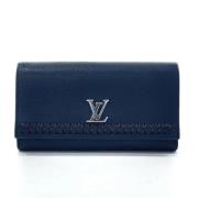 Pre-owned Leather wallets Louis Vuitton Vintage , Blue , Dames