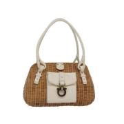 Pre-owned Fabric handbags Salvatore Ferragamo Pre-owned , Beige , Dame...