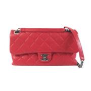 Pre-owned Leather chanel-bags Chanel Vintage , Red , Dames