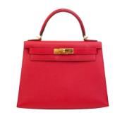 Pre-owned Leather handbags Hermès Vintage , Red , Dames