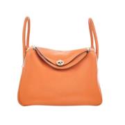 Pre-owned Leather handbags Hermès Vintage , Orange , Dames