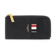 Pebble Grain Leren Kaarthouder met Driekleurig Lint Thom Browne , Blac...