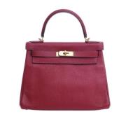 Pre-owned Leather handbags Hermès Vintage , Red , Dames